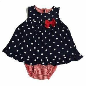 CHILD OF MINE by CARTER Red, White & Blue Onesie USA dress bow